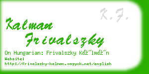 kalman frivalszky business card